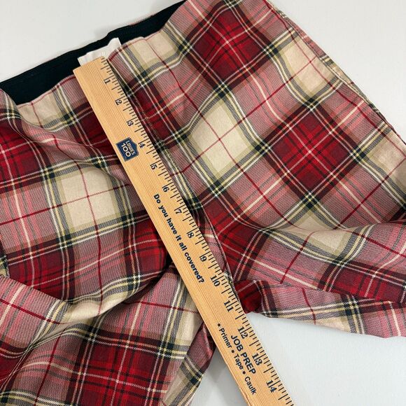 H&M Women's Red Plaid Super Slim Fit Pull On Pants Size 6 - Picture 7 of 10